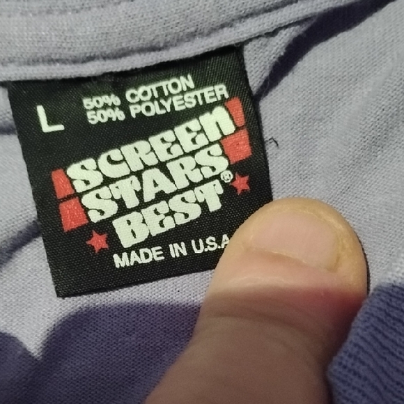 Men's Vintage Purple Large Single Stitch Floral Painted Shirt - Picture 4 of 5